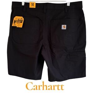 Carhartt Women’s RUGGED FLEX® LOOSE FIT CANVAS WORK SHORT. Black 14 New w/tags!